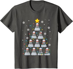 Shuttlecock Graphic Badminton Player Gift Christmas T-Shirt