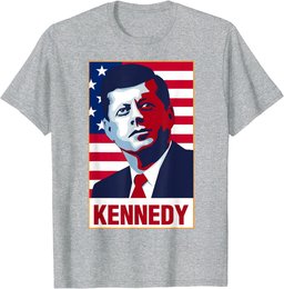 John F Kennedy Portrait American Flag T-Shirt