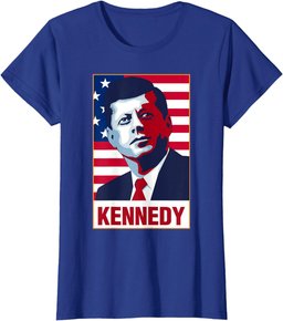 John F Kennedy Portrait American Flag T-Shirt