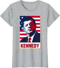 John F Kennedy Portrait American Flag T-Shirt