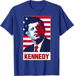John F Kennedy Portrait American Flag T-Shirt