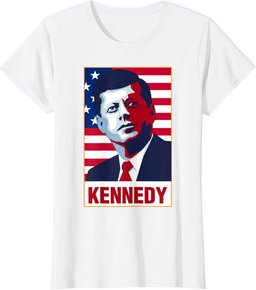 John F Kennedy Portrait American Flag T-Shirt