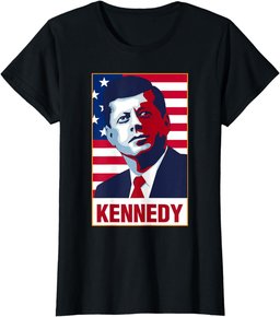 John F Kennedy Portrait American Flag T-Shirt