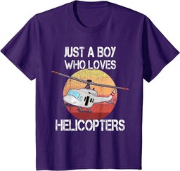Helicopter Just A Boy Who Loves Helicopters Kid Boys Toddler T-Shirt