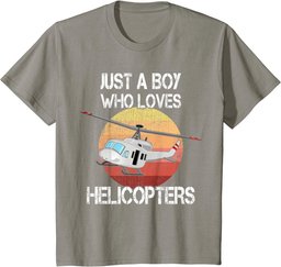 Helicopter Just A Boy Who Loves Helicopters Kid Boys Toddler T-Shirt