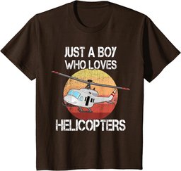Helicopter Just A Boy Who Loves Helicopters Kid Boys Toddler T-Shirt