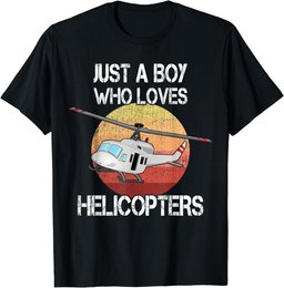 Helicopter Just A Boy Who Loves Helicopters Kid Boys Toddler T-Shirt