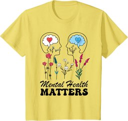 Yellow Mental Health Matters Awareness Men Women Kids T-Shirt