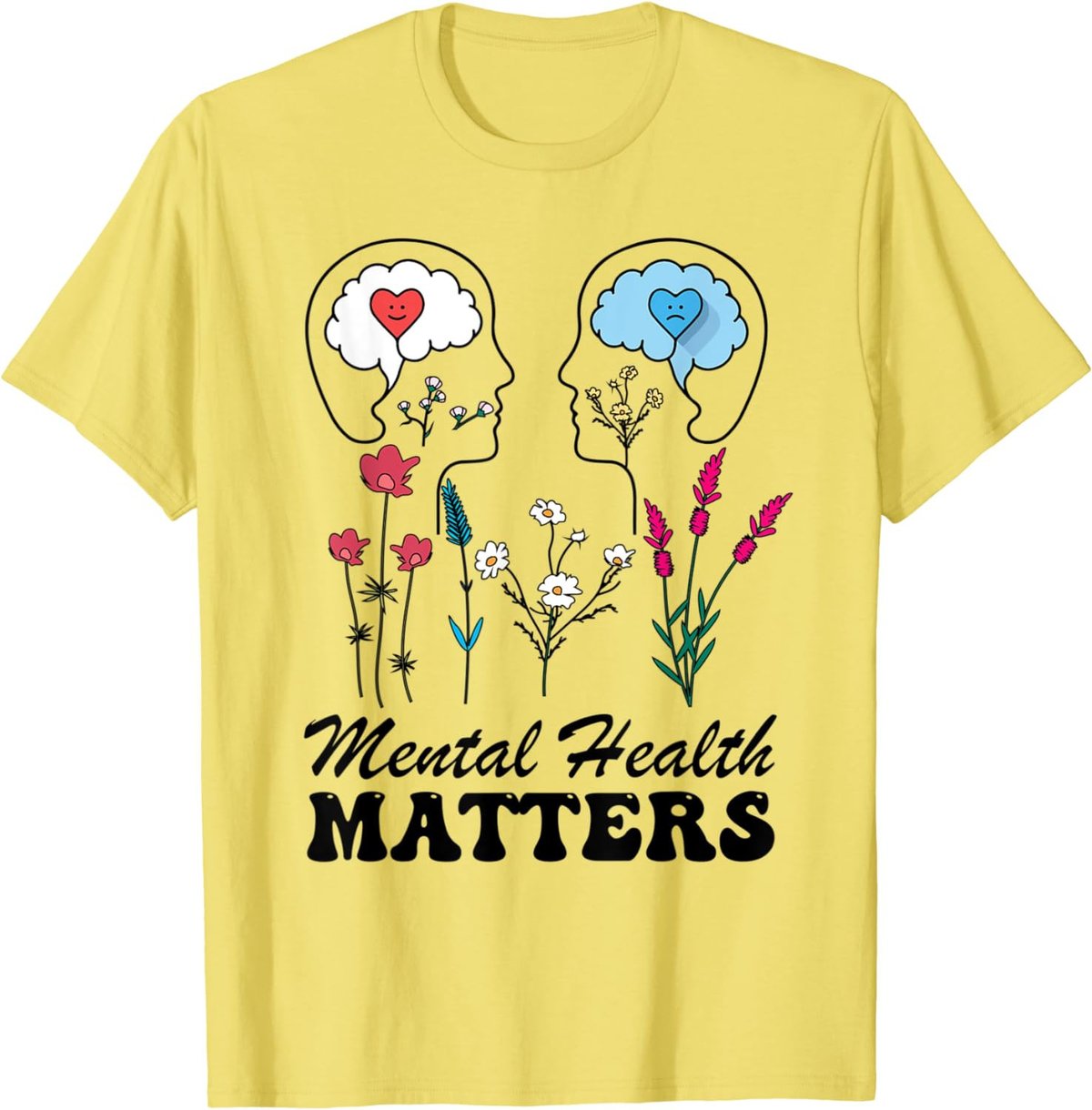 Yellow Mental Health Matters Awareness Men Women Kids T-Shirt
