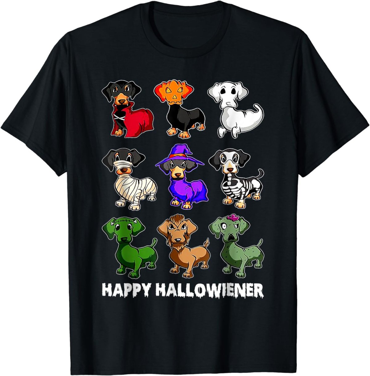 Dachshund Happy Halloweiner Funny Halloween Dogs Lover T-Shirt