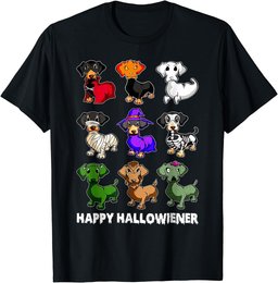 Dachshund Happy Halloweiner Funny Halloween Dogs Lover T-Shirt