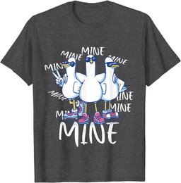 Funny Seagull Saying Mine Funny Pigeon Retro Ocean life T-Shirt