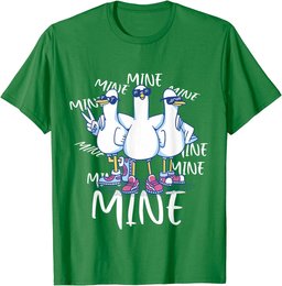 Funny Seagull Saying Mine Funny Pigeon Retro Ocean life T-Shirt