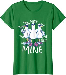 Funny Seagull Saying Mine Funny Pigeon Retro Ocean life T-Shirt