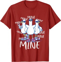 Funny Seagull Saying Mine Funny Pigeon Retro Ocean life T-Shirt