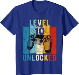 Youth Level 10 Unlocked Video Gamer 10 Year Old 10th Birthday Gift T-Shirt
