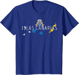 Souvenir Canary Islands Spain Flag Map Canari T-Shirt
