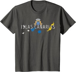 Souvenir Canary Islands Spain Flag Map Canari T-Shirt