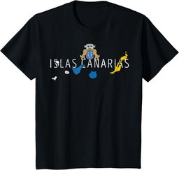 Souvenir Canary Islands Spain Flag Map Canari T-Shirt