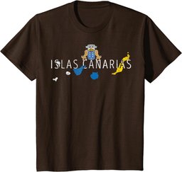 Souvenir Canary Islands Spain Flag Map Canari T-Shirt