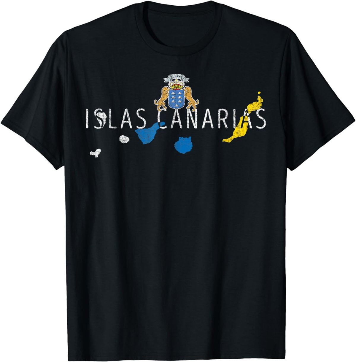 Souvenir Canary Islands Spain Flag Map Canari T-Shirt