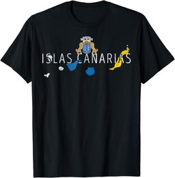 Souvenir Canary Islands Spain Flag Map Canari T-Shirt