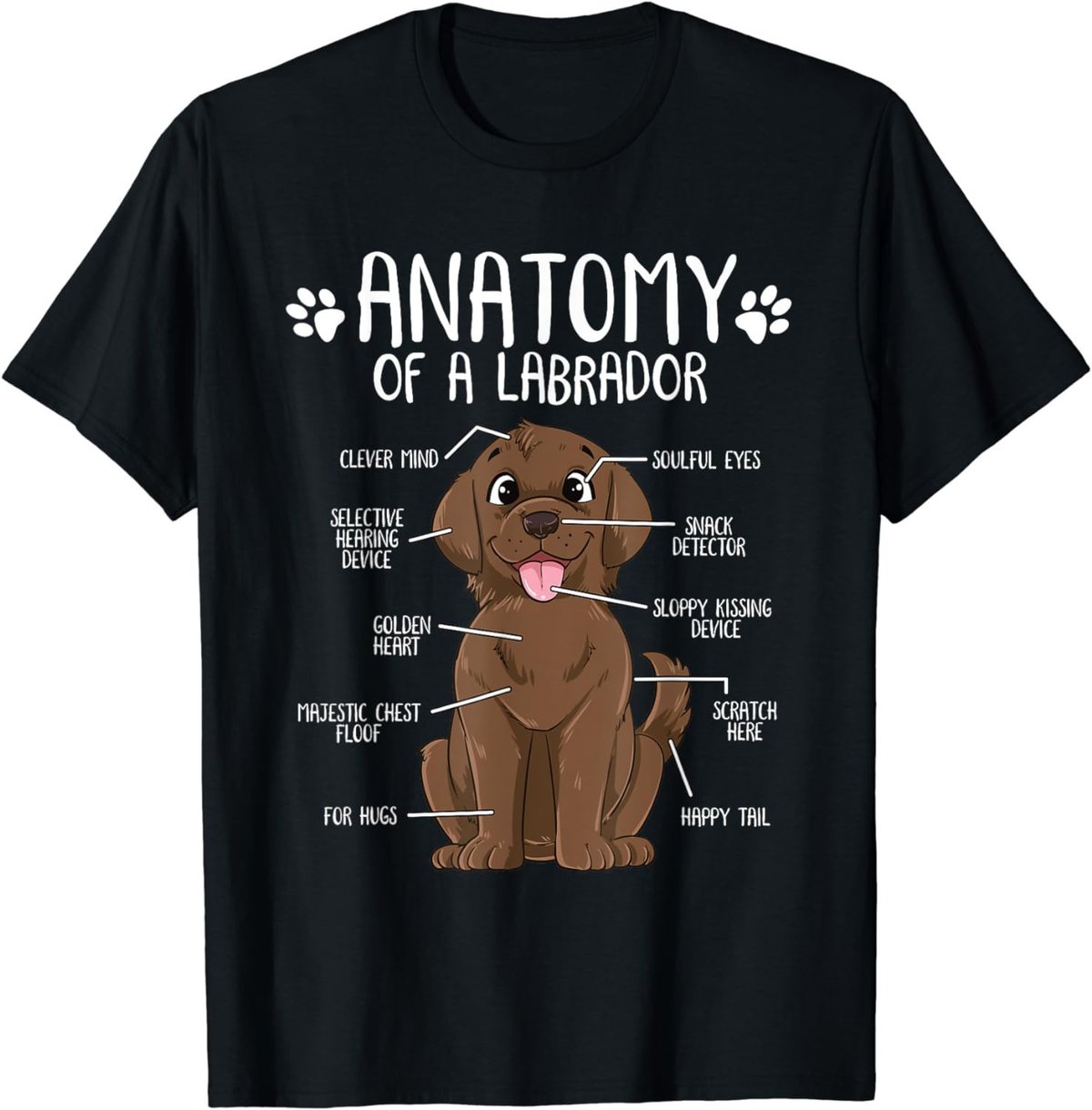 Funny Anatomy Labrador Retriever Chocolate Lab Dog Owner T-Shirt