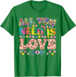 All you need is LOVE hippie 60s 70s Peace Sign Flower Power T-Shirt