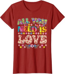 All you need is LOVE hippie 60s 70s Peace Sign Flower Power T-Shirt