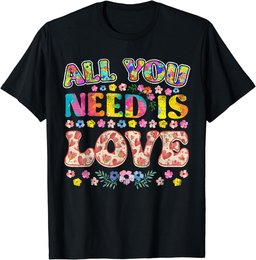All you need is LOVE hippie 60s 70s Peace Sign Flower Power T-Shirt