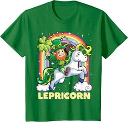 Unicorn St Patrick's Day Girls Women Leprechaun Lepricorn T-Shirt