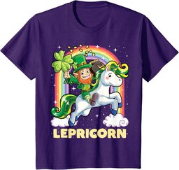 Unicorn St Patrick's Day Girls Women Leprechaun Lepricorn T-Shirt