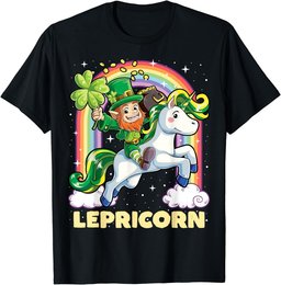 Unicorn St Patrick's Day Girls Women Leprechaun Lepricorn T-Shirt