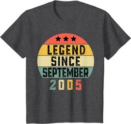 18 Years Vintage Legend Since September 2005 18th Birthday T-Shirt