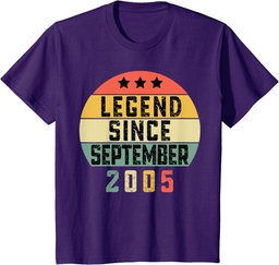 18 Years Vintage Legend Since September 2005 18th Birthday T-Shirt