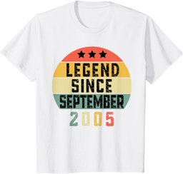 18 Years Vintage Legend Since September 2005 18th Birthday T-Shirt