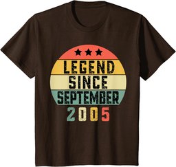18 Years Vintage Legend Since September 2005 18th Birthday T-Shirt