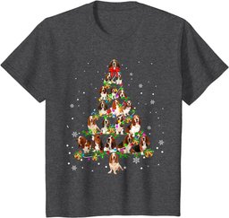 Basset Hound Christmas Tree X-Mas Gift T-Shirt
