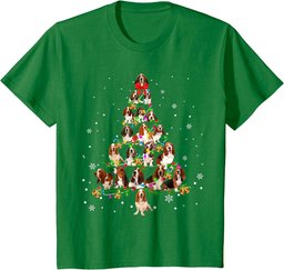 Basset Hound Christmas Tree X-Mas Gift T-Shirt