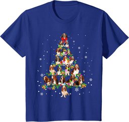 Basset Hound Christmas Tree X-Mas Gift T-Shirt