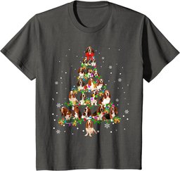 Basset Hound Christmas Tree X-Mas Gift T-Shirt