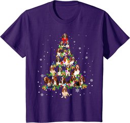 Basset Hound Christmas Tree X-Mas Gift T-Shirt