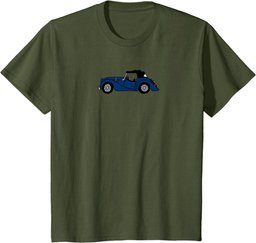 Morgan Blue 4+4 4/4 English Sportscar Antique Car Roadster T-Shirt