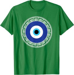Greek Evil Eye In Greek Key Circle Greek Key Around Evil Eye T-Shirt