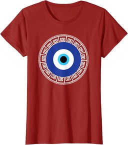 Greek Evil Eye In Greek Key Circle Greek Key Around Evil Eye T-Shirt