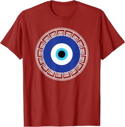 Greek Evil Eye In Greek Key Circle Greek Key Around Evil Eye T-Shirt