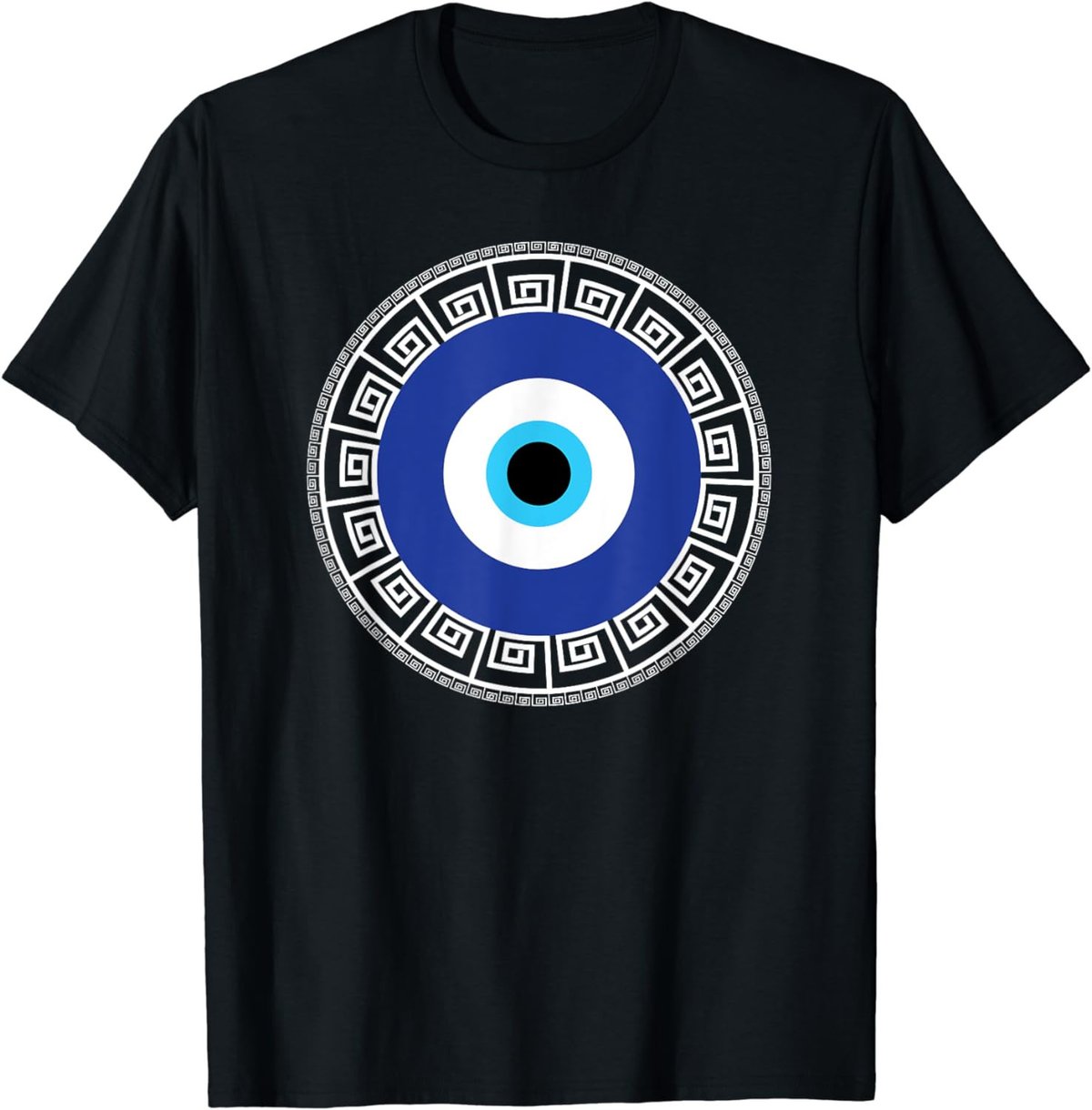 Greek Evil Eye In Greek Key Circle Greek Key Around Evil Eye T-Shirt