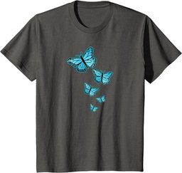 Blue Monarch Butterfly Butterflies Flying Spring Nature T-Shirt