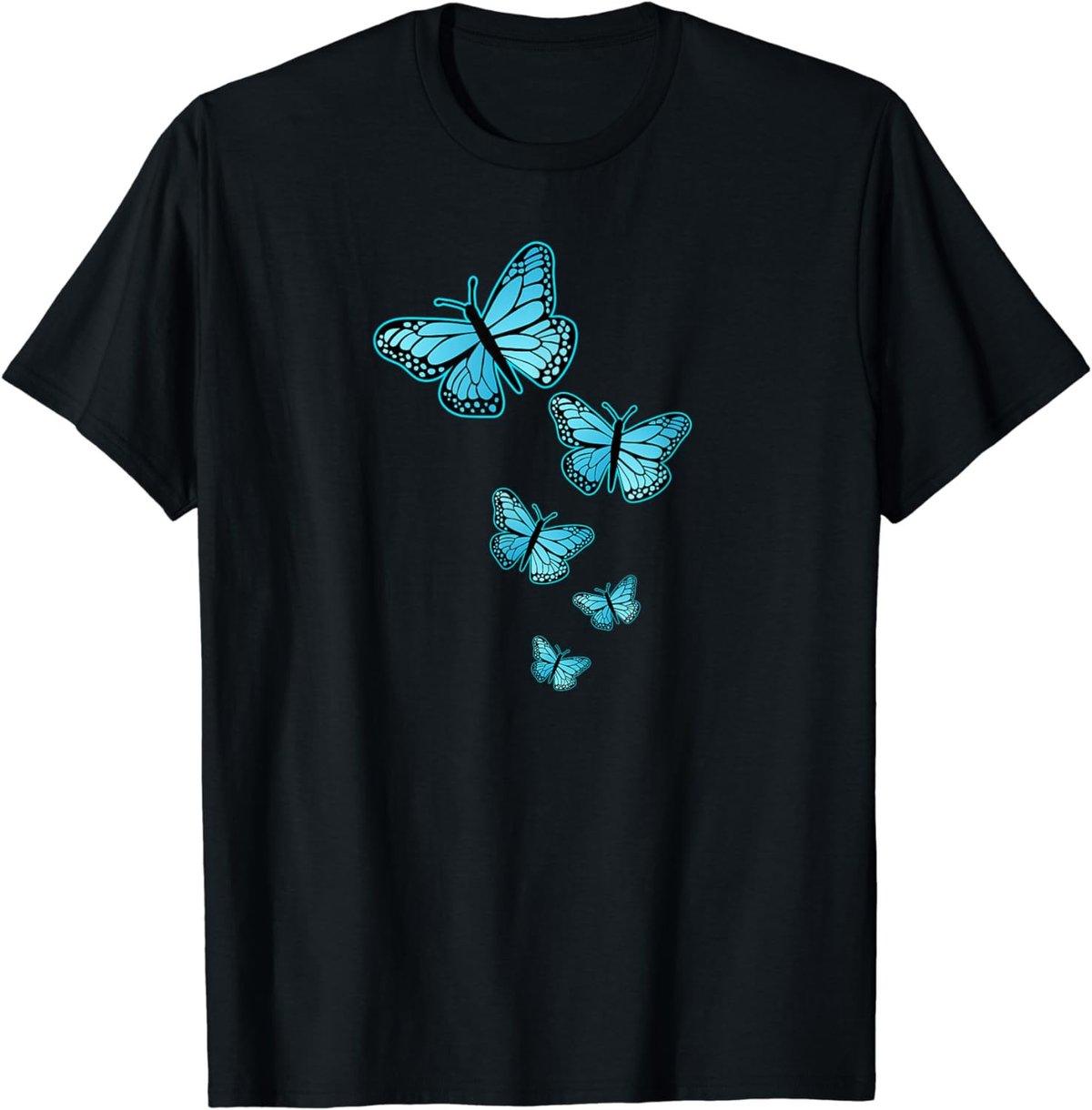 Blue Monarch Butterfly Butterflies Flying Spring Nature T-Shirt
