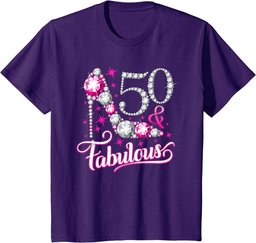 50th Birthday design. 50 & Fabulous womens T-Shirt